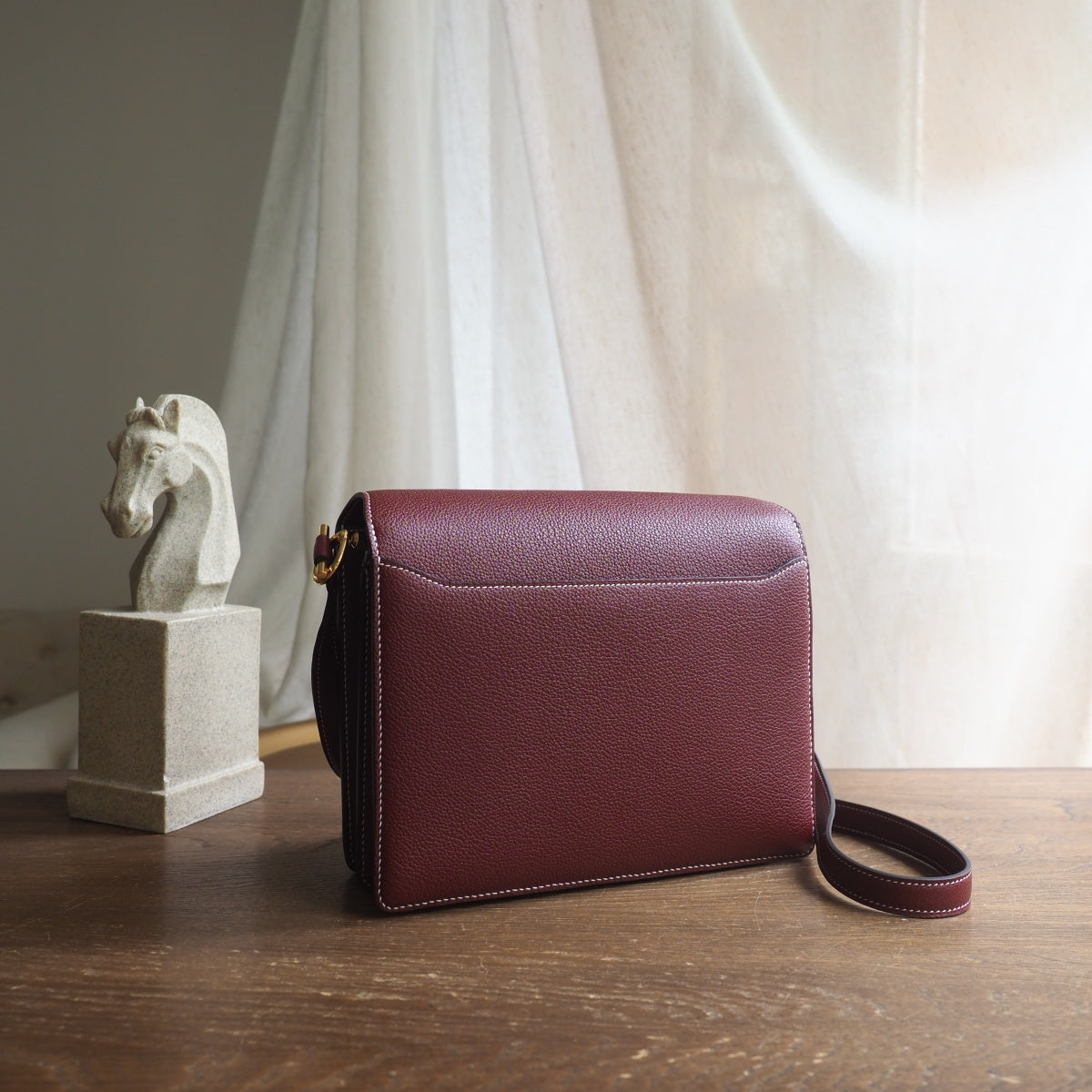 Hermes Roulis 23cm K1/石榴红/Rouge Grenat Evercolor leather Gold hardware