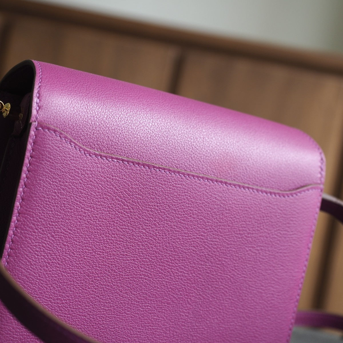 Hermes Roulis 19cm P9/海葵紫/Anemone Evercolor leather Gold hardware