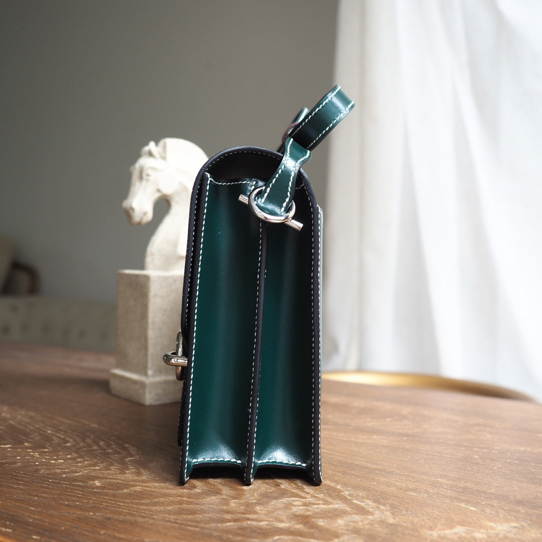 Hermes Roulis 23cm 2Q/英国绿/Vert anglais Box leather Palladium hardware