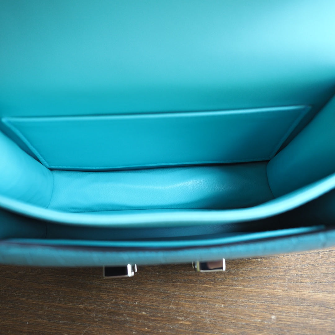 Hermes Constance 19cm 08/圣杯蓝/Blue pale Coro leather Palladium hardware