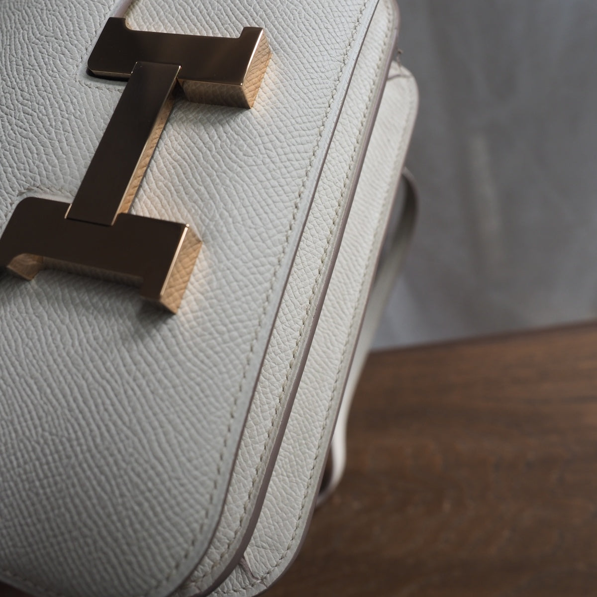 Hermes Constance 19cm 10/奶昔白/Craie Epsom leather Rose Gold hardware