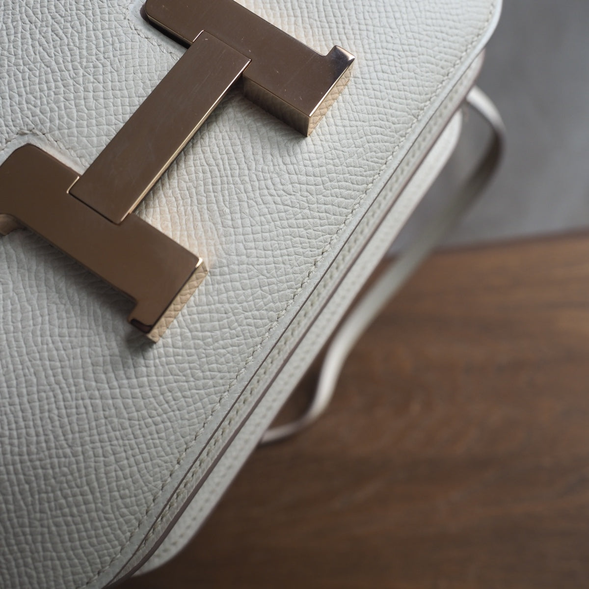 Hermes Constance 19cm 10/奶昔白/Craie Epsom leather Rose Gold hardware