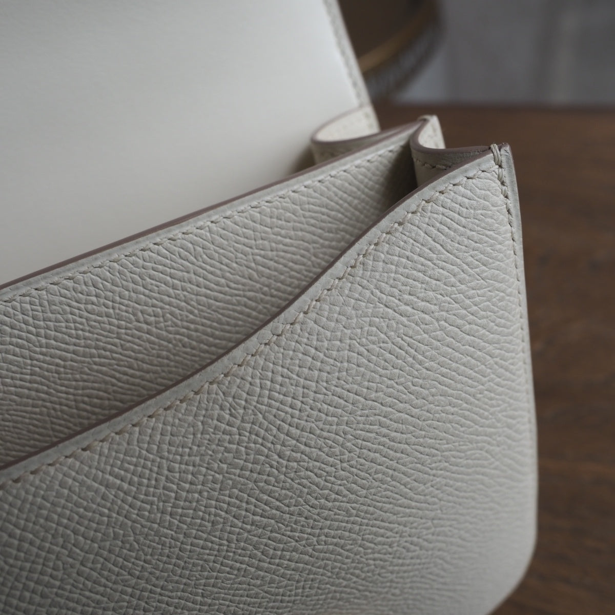 Hermes Constance 19cm 10/奶昔白/Craie Epsom leather Rose Gold hardware