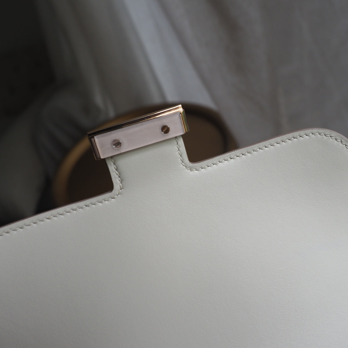 Hermes Constance 19cm 10/奶昔白/Craie Epsom leather Rose Gold hardware