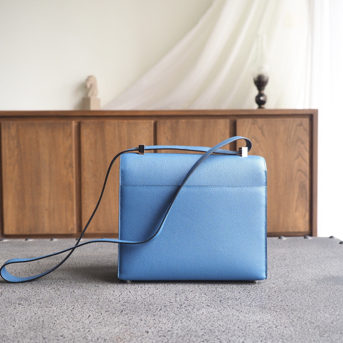 Hermes Verrou 21cm 7E/明蓝色/Blue Brighton Epsom leather Palladium hardware