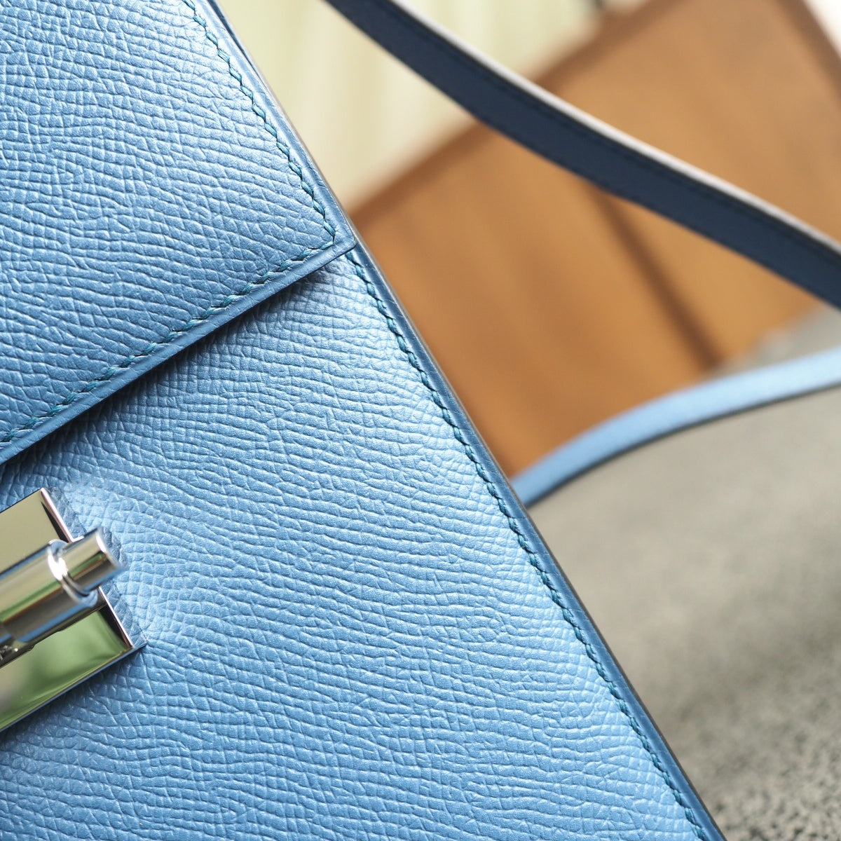 Hermes Verrou 21cm 7E/明蓝色/Blue Brighton Epsom leather Palladium hardware