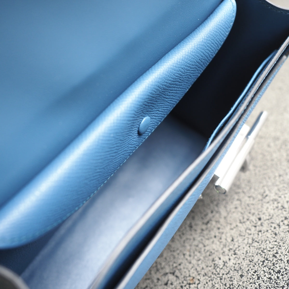 Hermes Verrou 21cm 7E/明蓝色/Blue Brighton Epsom leather Palladium hardware