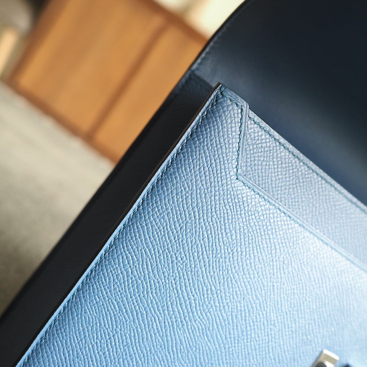 Hermes Verrou 21cm 7E/明蓝色/Blue Brighton Epsom leather Palladium hardware