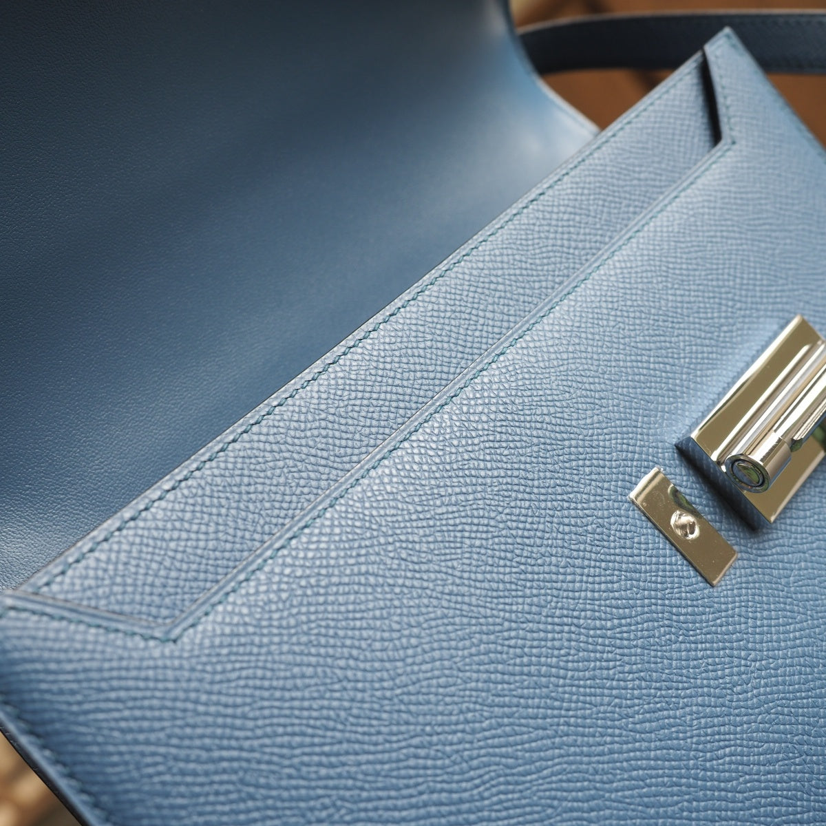 Hermes Verrou 21cm 7E/明蓝色/Blue Brighton Epsom leather Palladium hardware