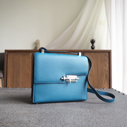 Hermes Verrou 21cm W0/博斯普鲁斯绿/Vert bosphore Epsom leather Palladium hardware