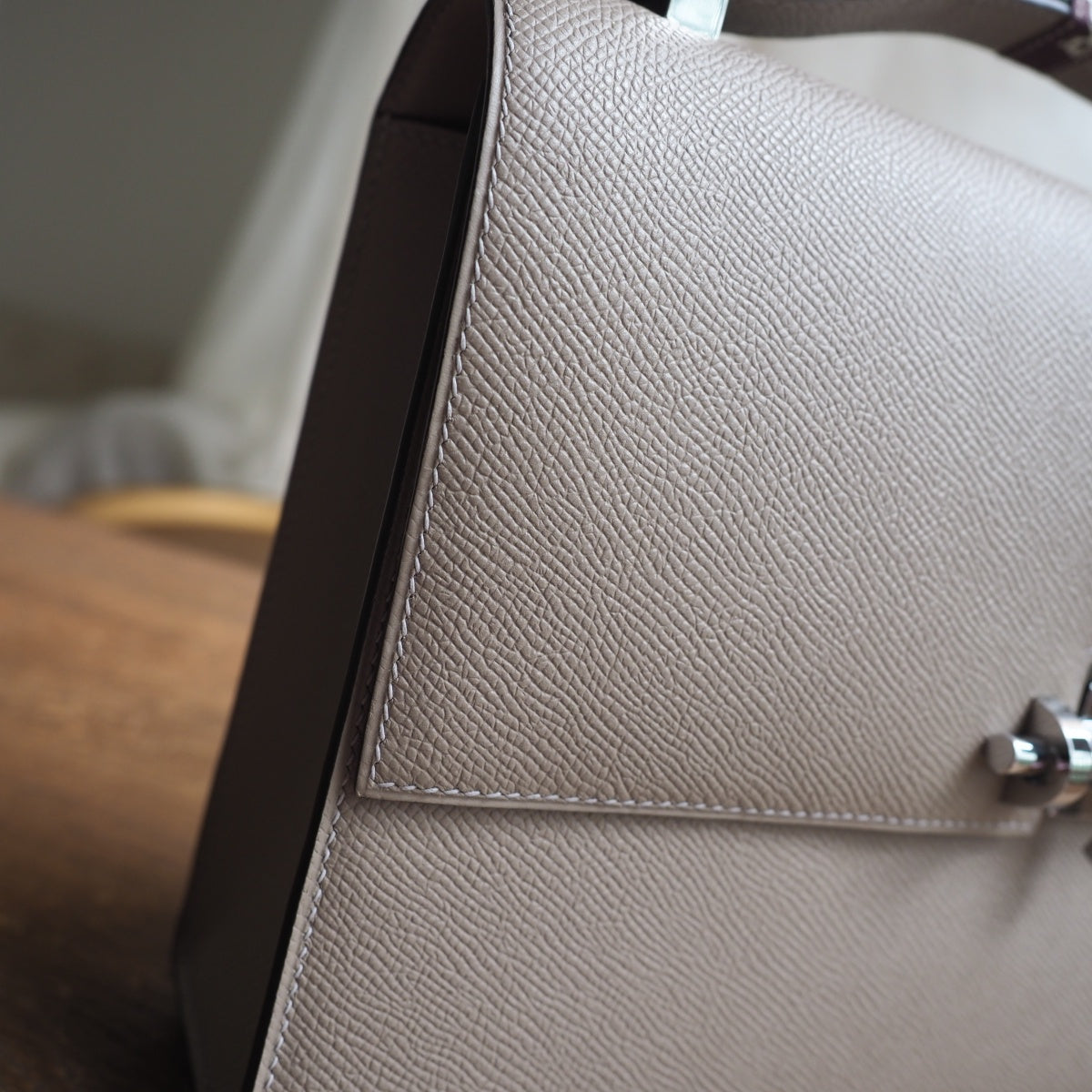 Hermes Verrou 21cm M8/沥青灰/Gris AsPhalte Epsom leather Palladium hardware