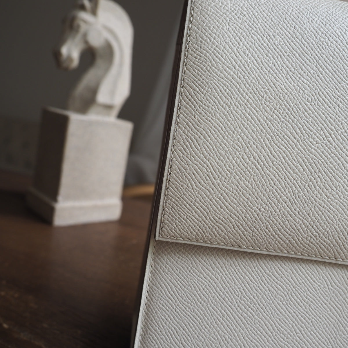 Hermes Verrou 21cm 10/奶昔白/Craie Epsom leather Palladium hardware