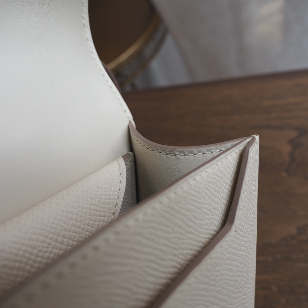 Hermes Verrou 21cm 10/奶昔白/Craie Epsom leather Palladium hardware