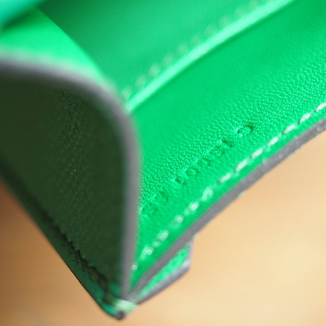 Hermes Verrou 21cm U4/丝绒绿/Vert vertigo Epsom leather Palladium hardware