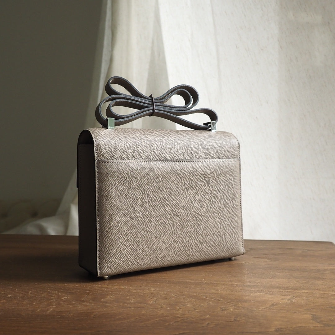 Hermes Verrou 21cm M8/沥青灰/Gris AsPhalte Epsom leather Palladium hardware