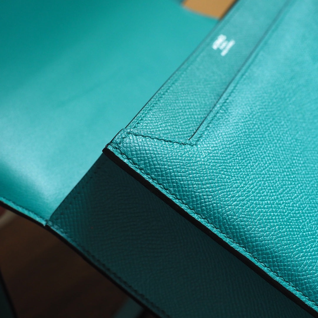 Hermes Verrou 21cm 7F/孔雀蓝/Blue paone Epsom leather Palladium hardware