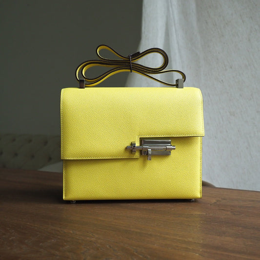 Hermes Verrou 21cm 9R/柠檬黄/Lime Epsom leather Palladium hardware