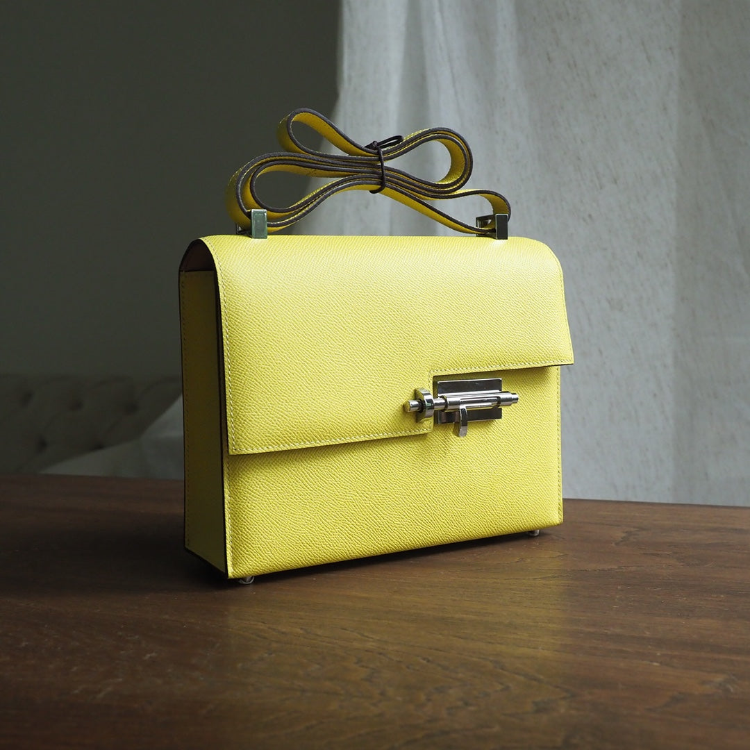 Hermes Verrou 21cm 9R/柠檬黄/Lime Epsom leather Palladium hardware