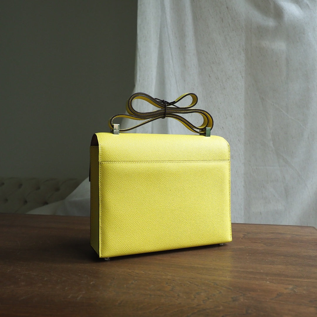 Hermes Verrou 21cm 9R/柠檬黄/Lime Epsom leather Palladium hardware