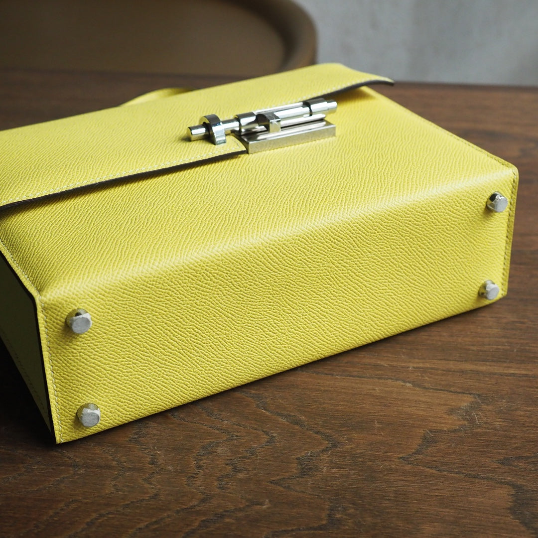 Hermes Verrou 21cm 9R/柠檬黄/Lime Epsom leather Palladium hardware