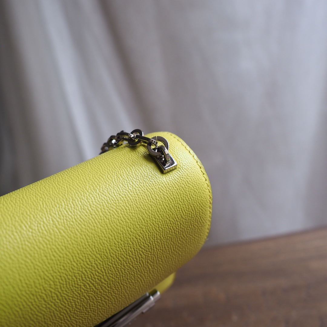 Hermes Verrou 19cm 9R/柠檬黄/Lime Chevre leather Palladium hardware