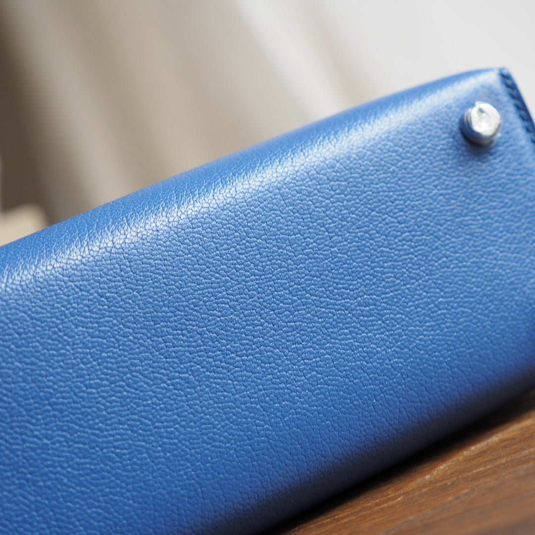 Hermes Verrou 19cm R2/玛瑙蓝/Blue agate Chevre leather Palladium hardware