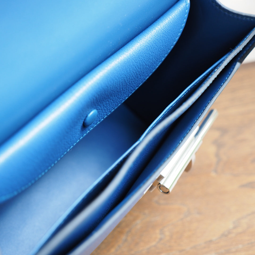 Hermes Verrou 19cm R2/玛瑙蓝/Blue agate Chevre leather Palladium hardware