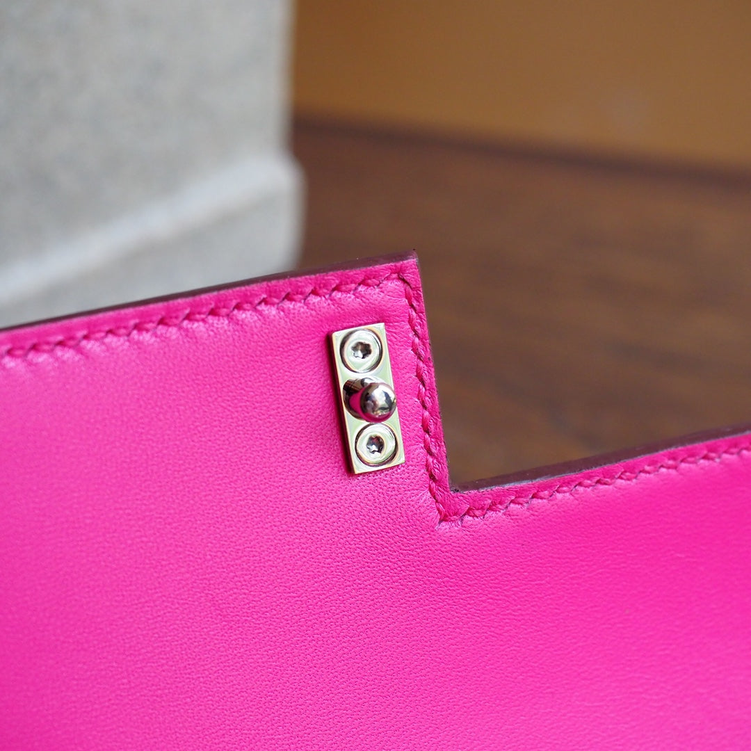 Hermes Verrou 19cm L3/玫瑰紫/Rose purple Chevre leather Palladium hardware