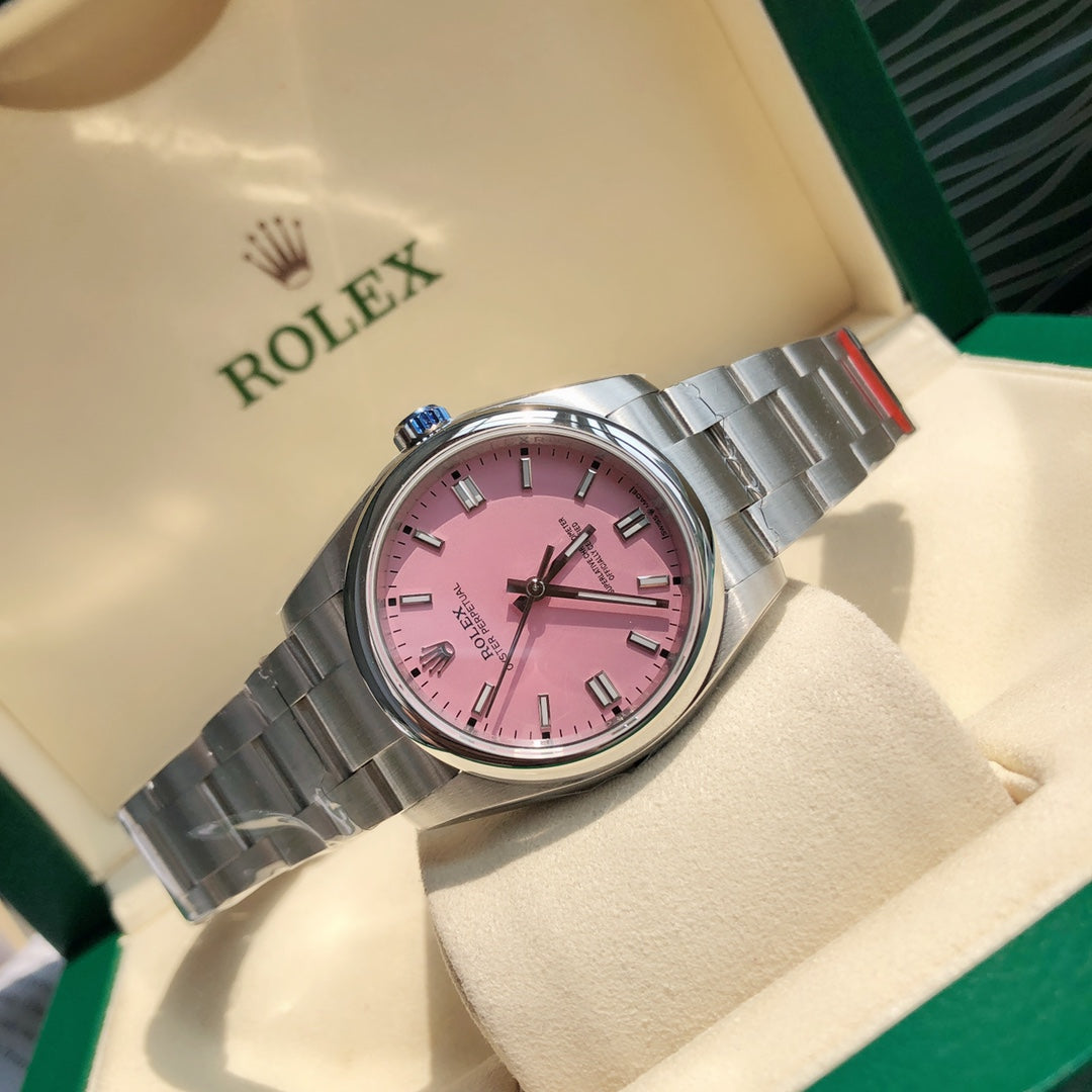 Rolex watch 蚝式恒动系列36mm 粉色表盘 女款